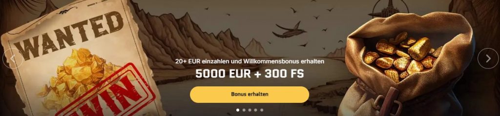 Wanted Win Casino Willkommensbonus