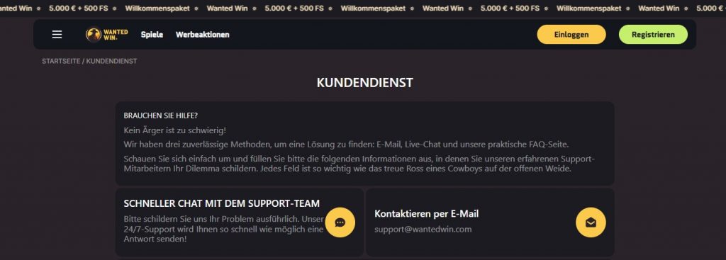 Wanted Win BonusShop zum Eintauschen von Comppoints gegen Boni und Freispiele